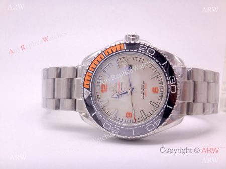 Swiss Copy Omega Seamaster Planet Ocean 43.5mm Watches in 8500 Black Orange Bezel